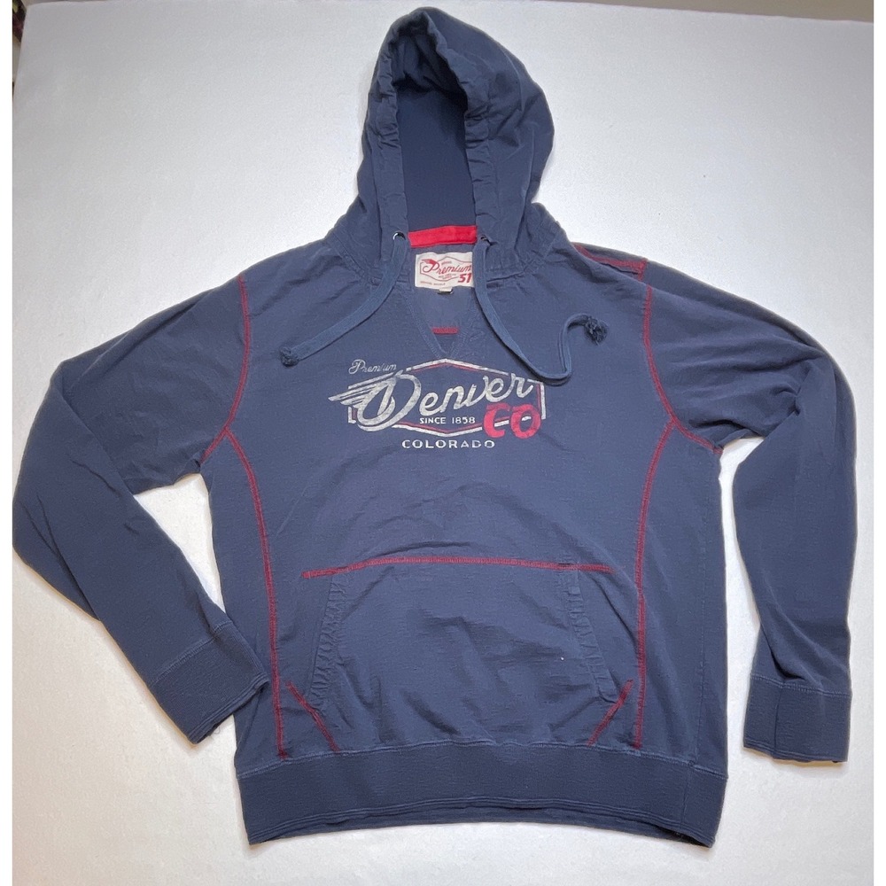 Premium 51 Mens Hoodie Denver Colorado Graphic XXL Navy Blue
